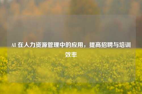AI 在人力资源管理中的应用，提高招聘与培训效率
